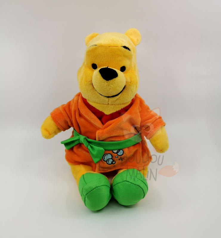  - winnie pooh - plush with bath cloth orange green 25 cm 